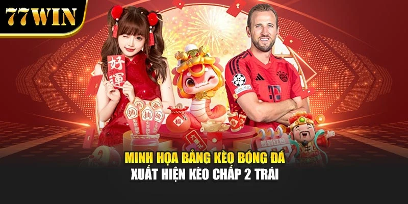 Minh họa bảng kèo bóng đá xuất hiện kèo chấp 2 trái